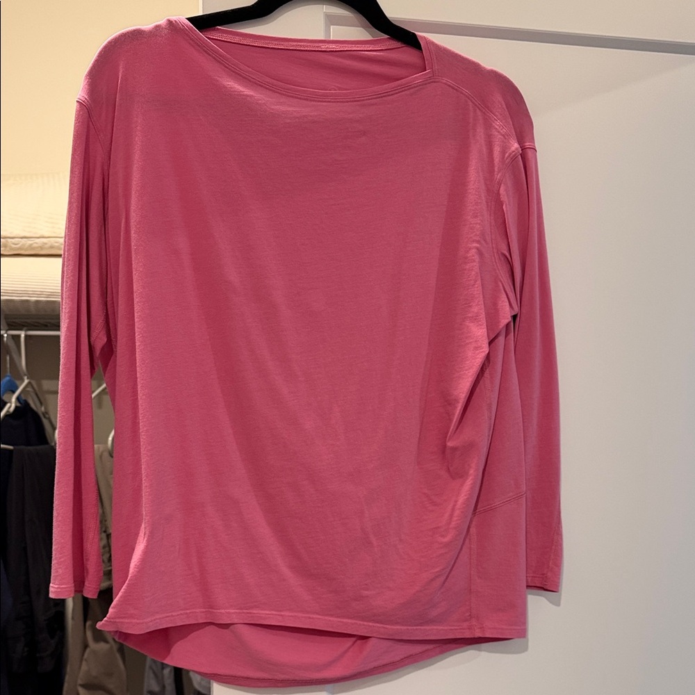Lululemon Back In Action Pink Long Sleeve Top Size 4